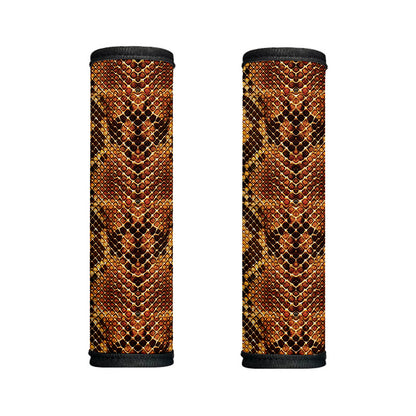 Yellow And Brown Snakeskin Print Handle Covers