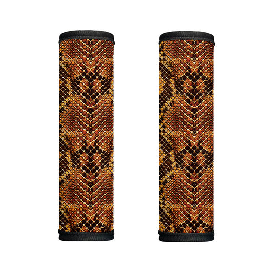 Yellow And Brown Snakeskin Print Handle Covers