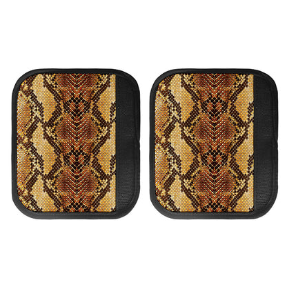 Yellow And Brown Snakeskin Print Handle Covers