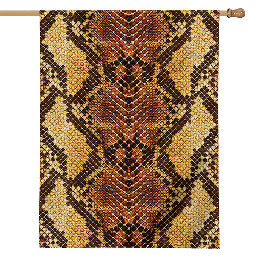 Yellow And Brown Snakeskin Print House Flag