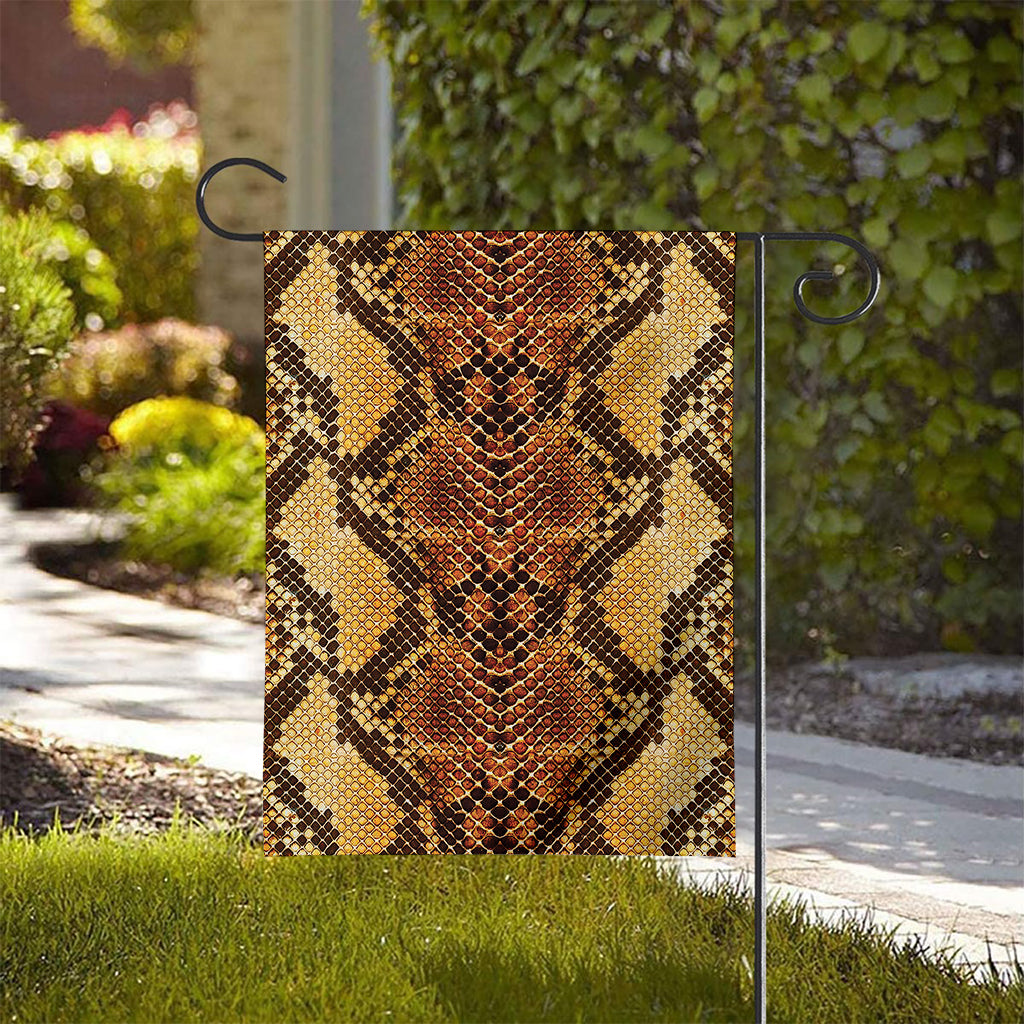 Yellow And Brown Snakeskin Print House Flag