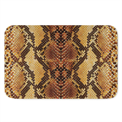 Yellow And Brown Snakeskin Print Indoor Door Mat
