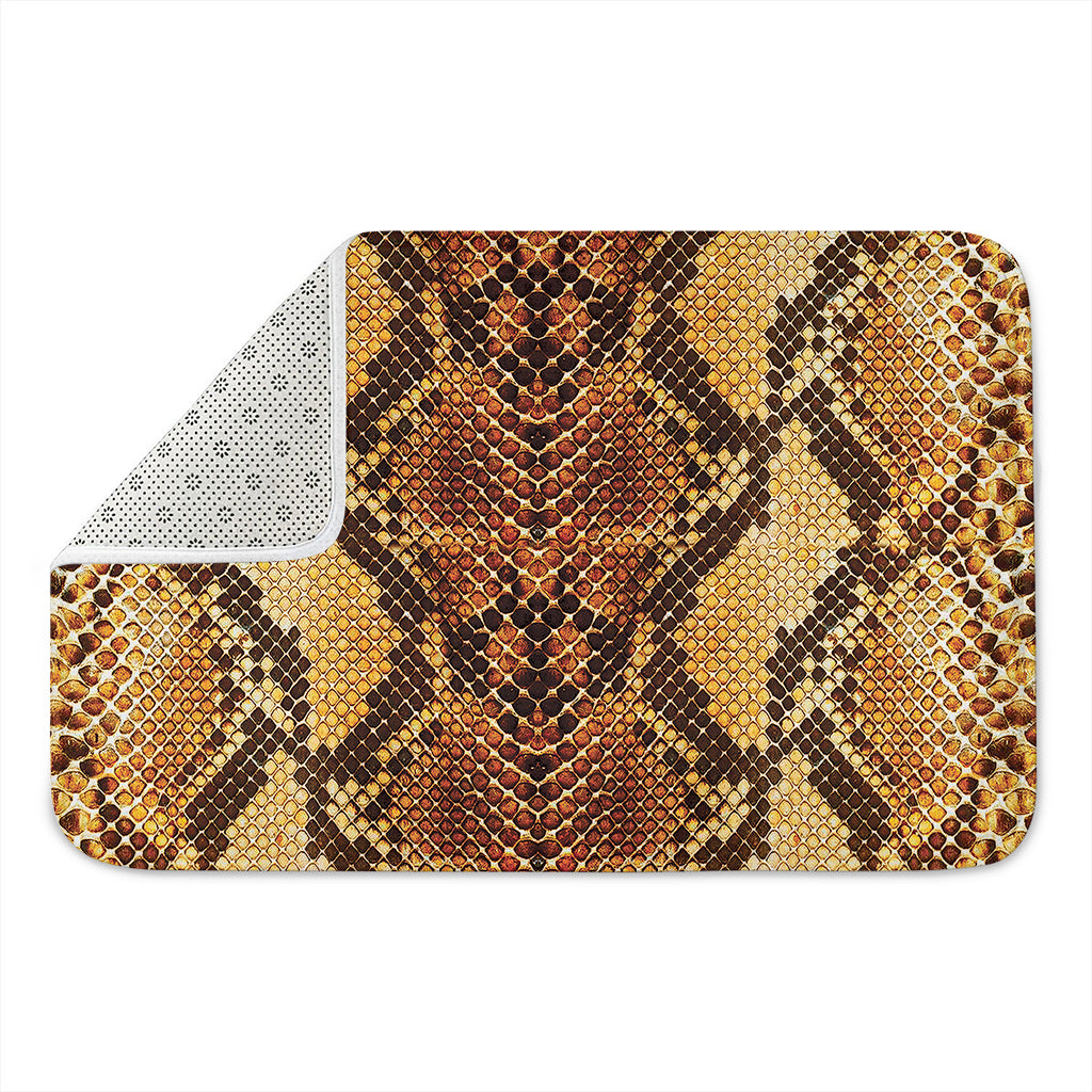 Yellow And Brown Snakeskin Print Indoor Door Mat