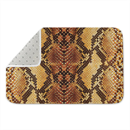 Yellow And Brown Snakeskin Print Indoor Door Mat