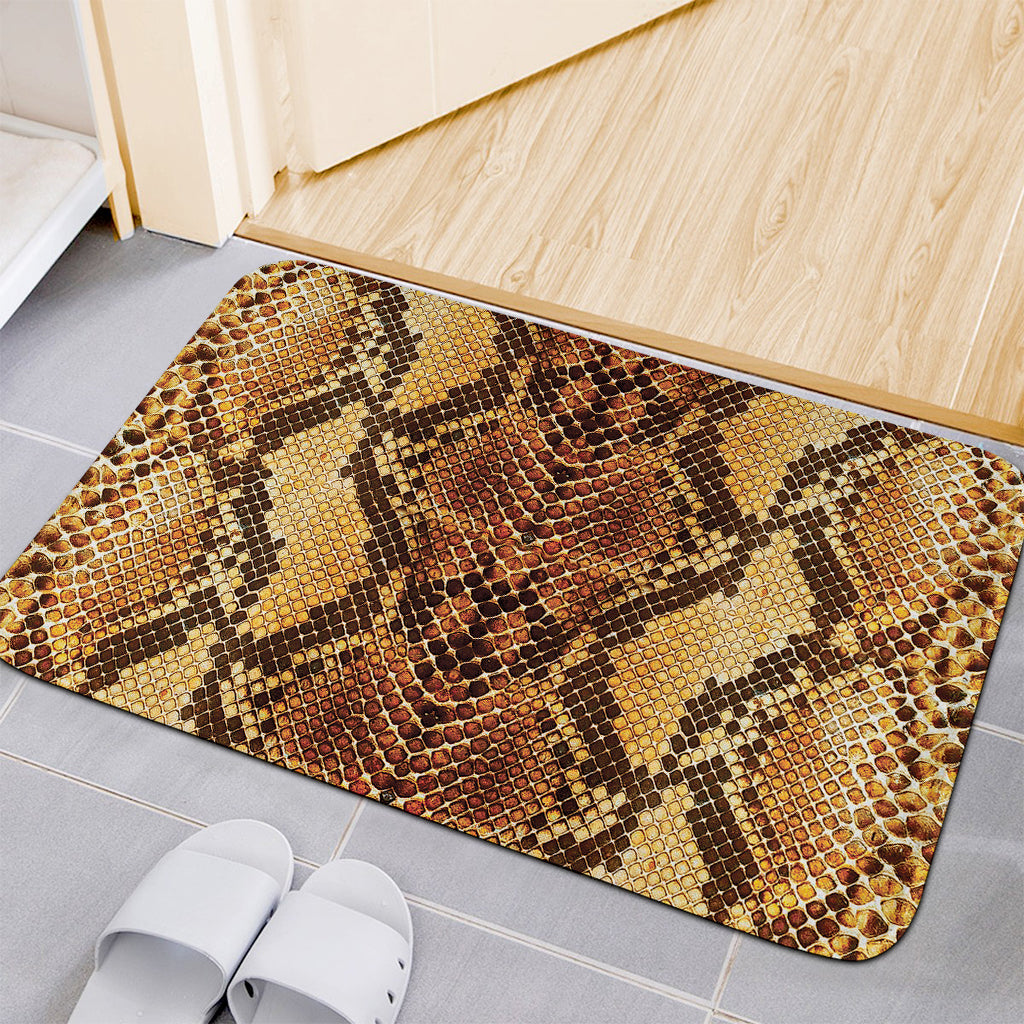 Yellow And Brown Snakeskin Print Indoor Door Mat