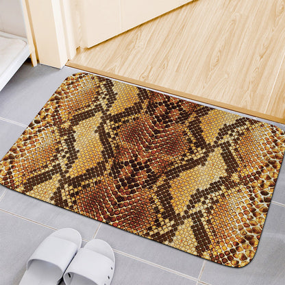 Yellow And Brown Snakeskin Print Indoor Door Mat