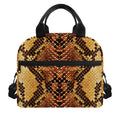 Yellow And Brown Snakeskin Print Insulated Lunch Bag