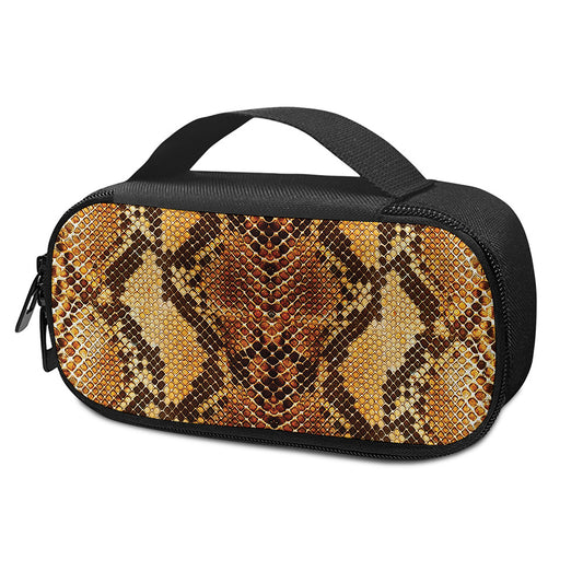 Yellow And Brown Snakeskin Print Insulin Cooler Travel Case