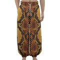 Yellow And Brown Snakeskin Print Lantern Pants