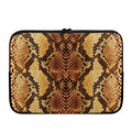 Yellow And Brown Snakeskin Print Laptop Sleeve