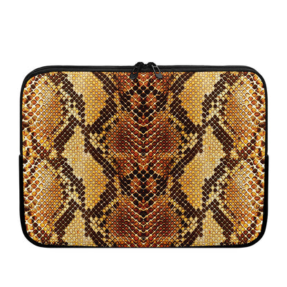 Yellow And Brown Snakeskin Print Laptop Sleeve