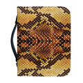 Yellow And Brown Snakeskin Print Leather Bible Cover