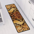 Yellow And Brown Snakeskin Print Long Kitchen Mat