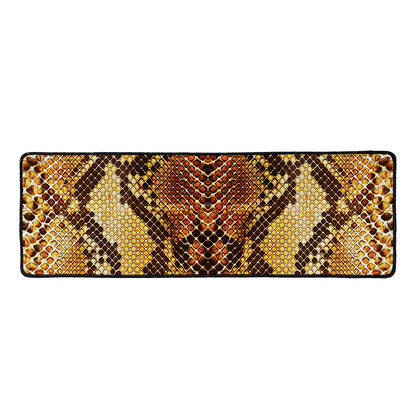 Yellow And Brown Snakeskin Print Long Kitchen Mat