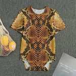 Yellow And Brown Snakeskin Print Men's Bodysuit