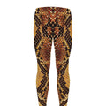 Yellow And Brown Snakeskin Print Men's Leggings