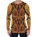 Yellow And Brown Snakeskin Print Men's Long Sleeve T-Shirt