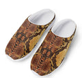 Yellow And Brown Snakeskin Print Mesh Casual Shoes