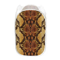 Yellow And Brown Snakeskin Print Mesh Laundry Hamper