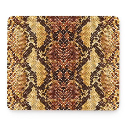 Yellow And Brown Snakeskin Print Mouse Pad