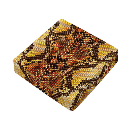 Yellow And Brown Snakeskin Print Outdoor Seat Cushion Cover