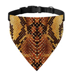 Yellow And Brown Snakeskin Print Over The Collar Dog Bandana