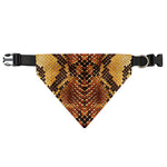 Yellow And Brown Snakeskin Print Over The Collar Dog Bandana