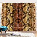 Yellow And Brown Snakeskin Print Pencil Pleat Curtains