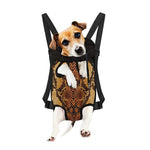 Yellow And Brown Snakeskin Print Pet Carrier Backpack
