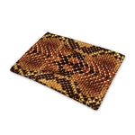 Yellow And Brown Snakeskin Print Pet Cooling Mat Cover