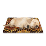 Yellow And Brown Snakeskin Print Pet Cooling Mat Cover