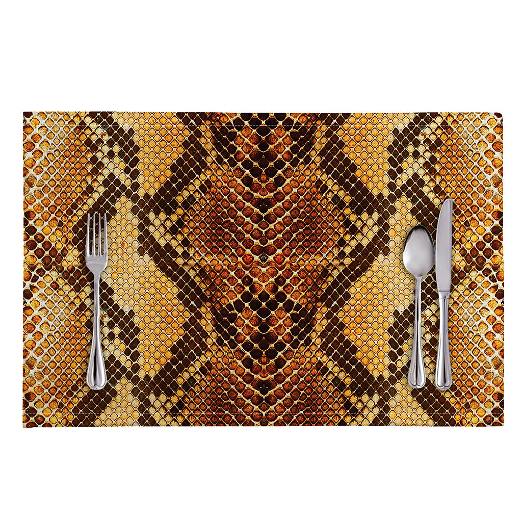 Yellow And Brown Snakeskin Print Placemat