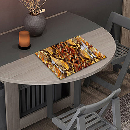 Yellow And Brown Snakeskin Print Placemat