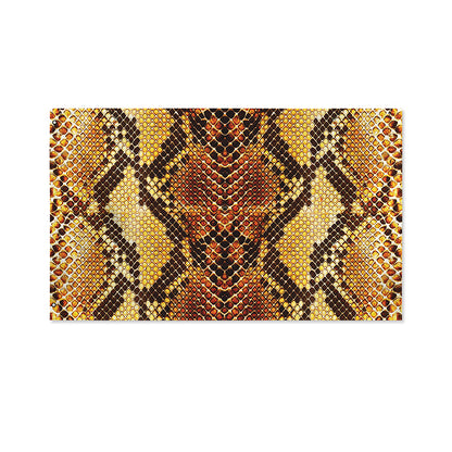 Yellow And Brown Snakeskin Print Polyester Flag