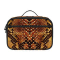 Yellow And Brown Snakeskin Print Portable Lunch Bag