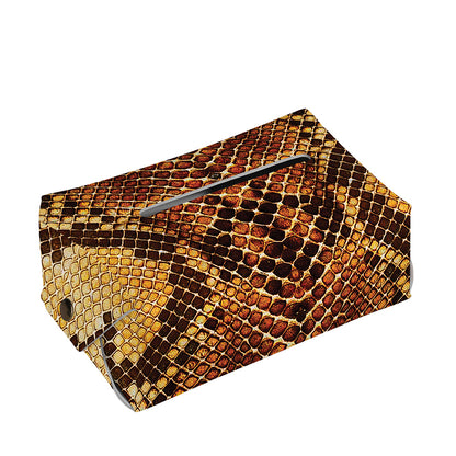 Yellow And Brown Snakeskin Print Rectangle Tissue Box Cover