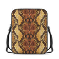 Yellow And Brown Snakeskin Print Rectangular Crossbody Bag