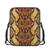 Yellow And Brown Snakeskin Print Rectangular Crossbody Bag