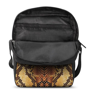 Yellow And Brown Snakeskin Print Rectangular Crossbody Bag