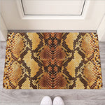Yellow And Brown Snakeskin Print Rubber Doormat