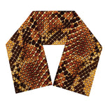 Yellow And Brown Snakeskin Print Scarf