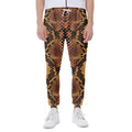 Yellow And Brown Snakeskin Print Joggers