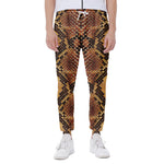 Yellow And Brown Snakeskin Print Scuba Joggers