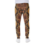 Yellow And Brown Snakeskin Print Scuba Joggers