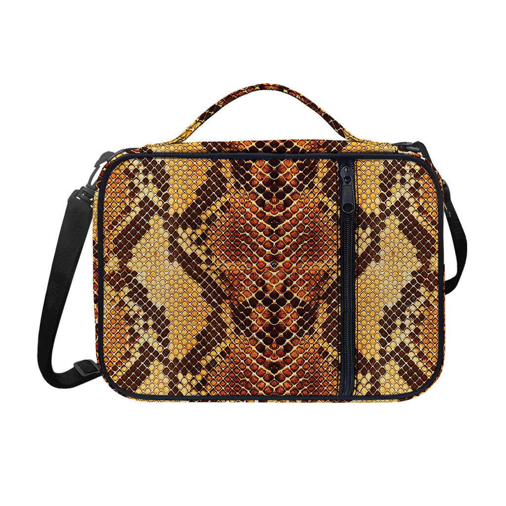 Yellow And Brown Snakeskin Print Shoulder Strap Bible Bag