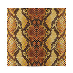 Yellow And Brown Snakeskin Print Silk Bandana
