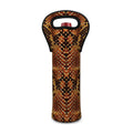 Yellow And Brown Snakeskin Print Single Neoprene Wine Tote