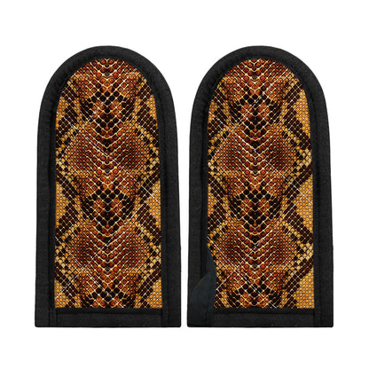Yellow And Brown Snakeskin Print Skillet Handle Cover
