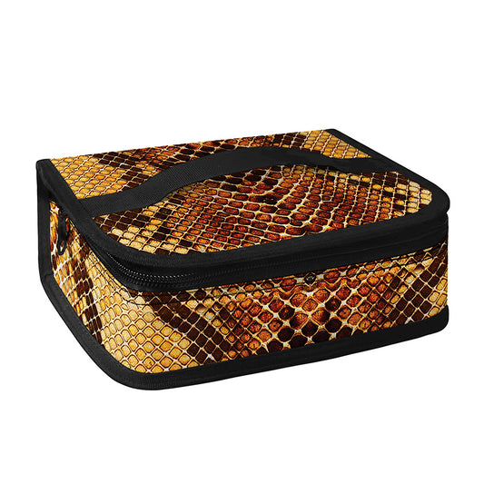 Yellow And Brown Snakeskin Print Small Lunch Bag