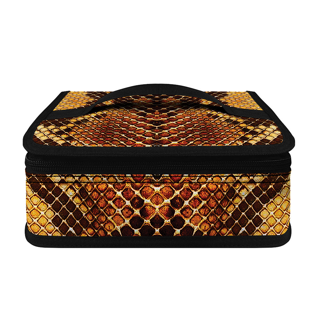 Yellow And Brown Snakeskin Print Small Lunch Bag